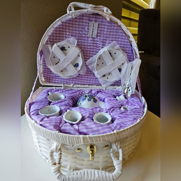 Delton Toys Delton Porcelain Tea Set In Basket Poshmark
